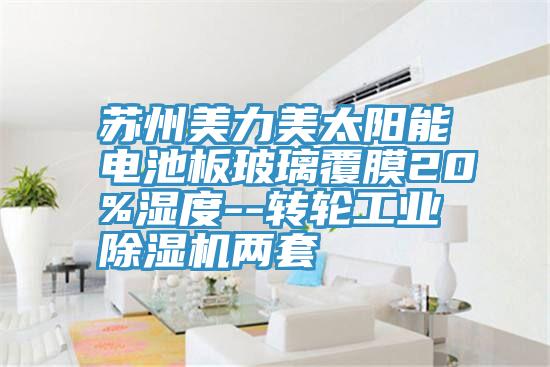 蘇州美力美太陽能電池板玻璃覆膜20%濕度--轉(zhuǎn)輪工業(yè)除濕機兩套