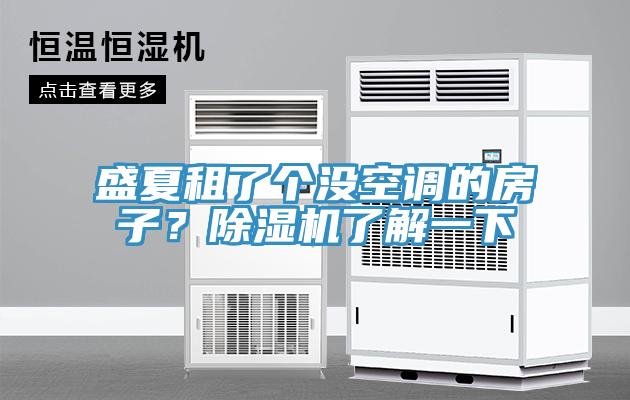 盛夏租了個沒空調(diào)的房子？除濕機(jī)了解一下