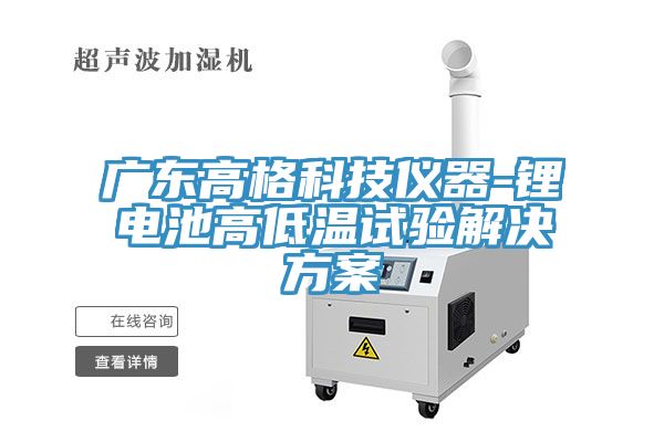 廣東高格科技儀器-鋰電池高低溫試驗解決方案